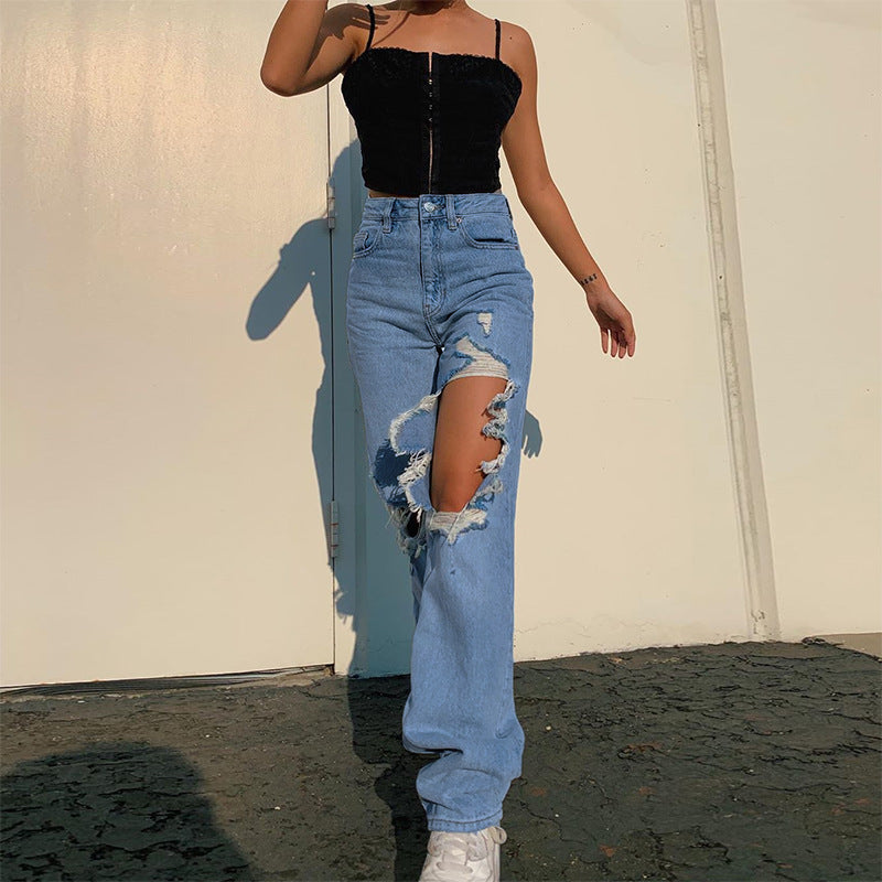 Open Denim Pants