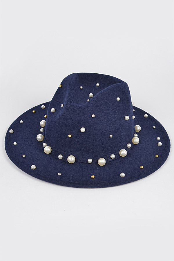 Fedora Hat W/Pearls